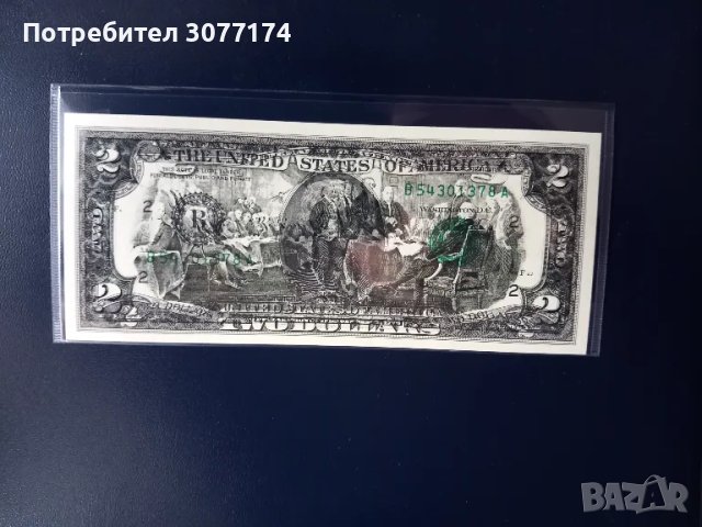 2 долара сгрешен печат UNC , снимка 1