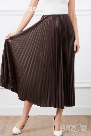 Дълга ефирна пола в цвят кафе, снимка 4 - Поли - 52242638