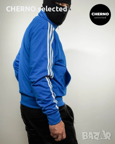 Мъжки суичър с цип ADIDAS Adicolor Classics Firebird Trefoil Track Top – размер L•M, снимка 5 - Суичъри - 53759240