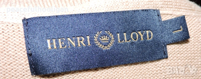 Henri Lloyd Mens Light Beige V-Neck Long Sleeve Cotton Casual Jumper Size Large, снимка 12 - Пуловери - 53392836