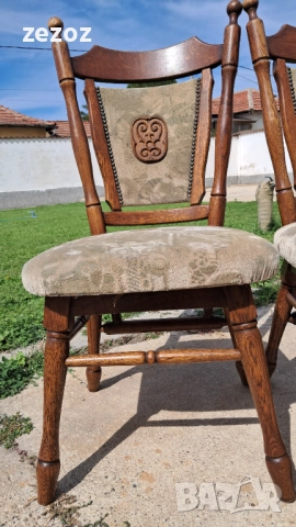  Ретро столове масив-6бр. №036, снимка 3 - Столове - 52708559