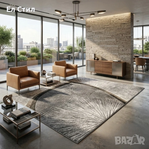 Модерен килим за хол 120х160см - Абстрактни дизайни и 3D ефект, Противоплъзгащ, снимка 7 - Килими - 53928350