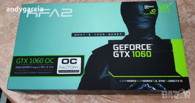 KFA2 GeForce GTX 1060 3GB GDDR5 192bit. OC video card видео карта като нова, снимка 2 - Видеокарти - 46066991