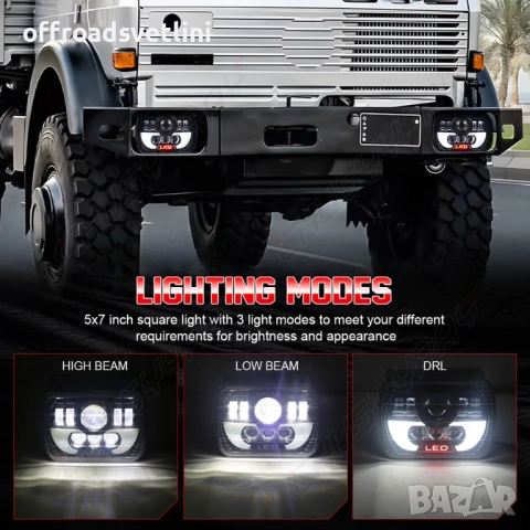 Универсални LED Фарове 200W за Jeep Cherokee XJ и Jeep Wrangler Y, снимка 5 - Аксесоари и консумативи - 52406368