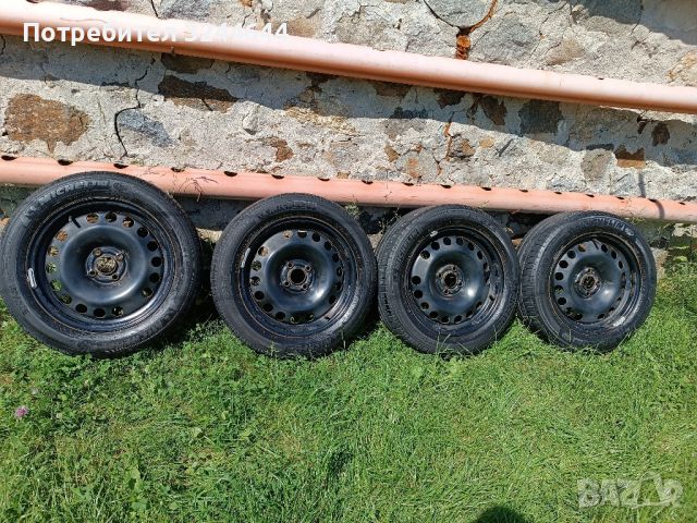 железни джанти с гуми 16 4х100 за опел, снимка 1 - Гуми и джанти - 46225906