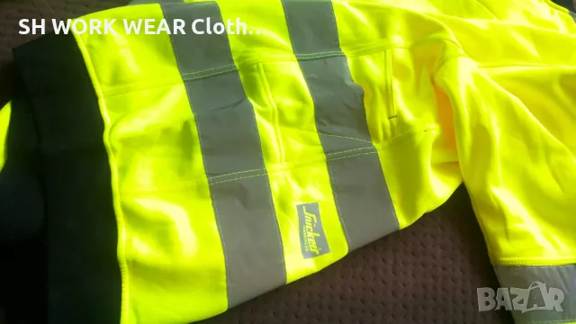 Snickers 8053 High-Vis Micro Fleece Round Neck, Class 3 Yellow M / L работна блуза W4-225, снимка 15 - Блузи - 46922250