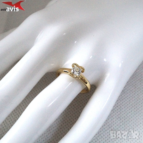 Пръстен с 14К златно покритие 224851, снимка 4 - Пръстени - 53791952