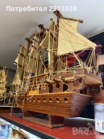 голям стар макет на кораб, снимка 7 - Колекции - 49621506