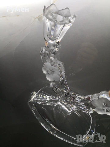 Винтидж кристален свещник , снимка 8 - Декорация за дома - 54234209