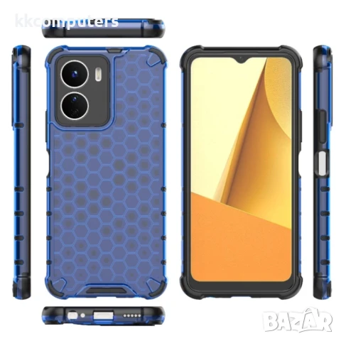 vivo Y16 4G Силиконов Калъф Honeycomb TPU и Протектор, снимка 13 - Калъфи, кейсове - 50741717