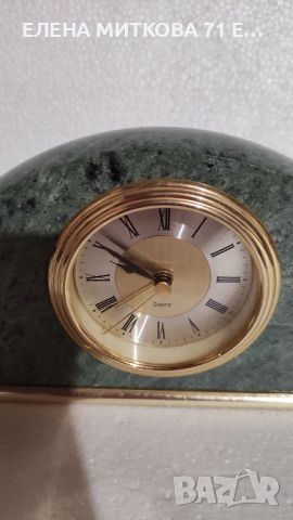 Масивен каминен часовник/будилник от мрамор/гранит, снимка 2 - Антикварни и старинни предмети - 45753883