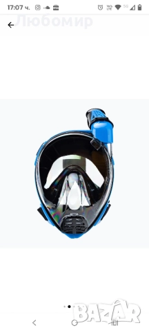 Маска за шнорхелинг, Cressi, силикон/поликарбонат, черно/синьо,S M, снимка 4 - Водни спортове - 52504153