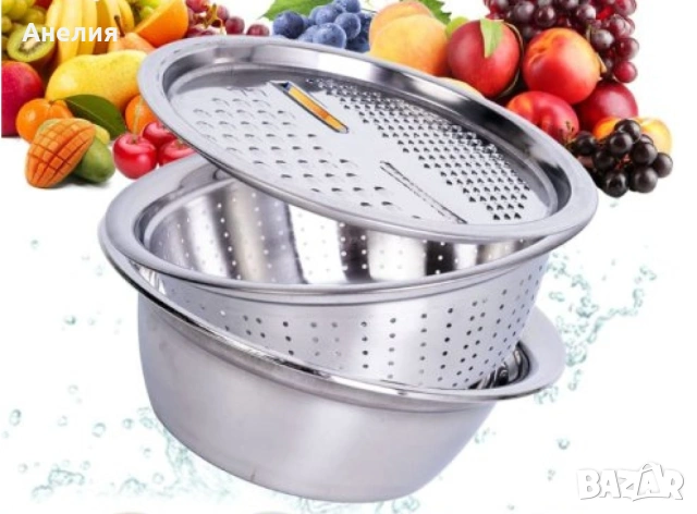Многофункционално ренде 3в1 с купа за салата и съд за отцеждане, снимка 2 - Други - 53651586