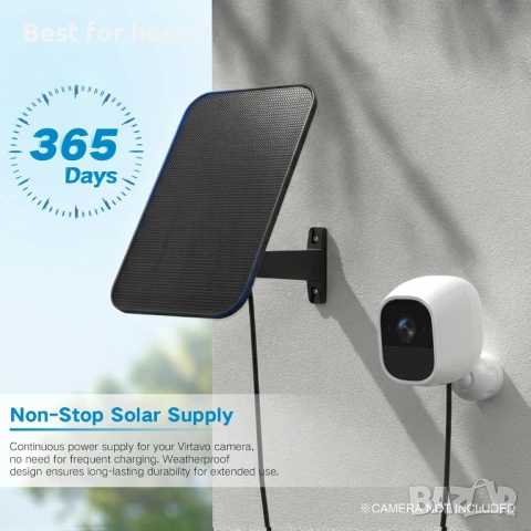 VIRTAVO 3.2W соларен панел за охранителна камера, съвместим с Arlo Pro/Pro 2, снимка 8 - Комплекти за видеонаблюдение - 54190024