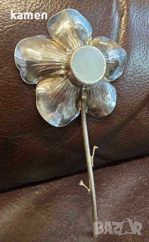 Сребърен ароматизатор цвете, снимка 7 - Антикварни и старинни предмети - 46275282