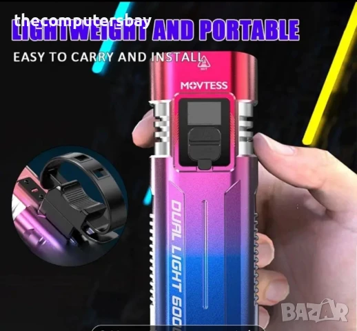 Алуминиев мощен велосипеден прожектор фар с двоен LED, светлини, снимка 8 - Велосипеди - 51374083