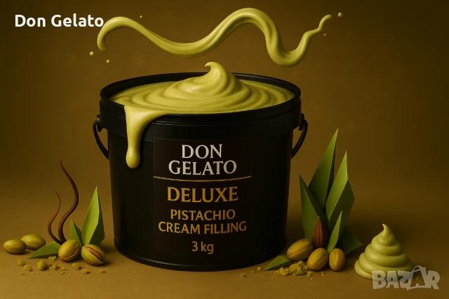 Крем пълнеж с шамфъстък Don Gelato Deluxe – 3 кг, снимка 5 - Други - 51268357
