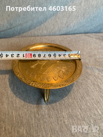 Месингова декоративна кръгла стойка , снимка 4 - Антикварни и старинни предмети - 52513728