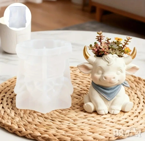 Молд кашпа теленце с лигавник , снимка 2 - Форми - 53521909