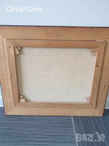 Robert Cox 63х53см/стара картина масло върху платно/натюрморт ваза с цветя/дървена рамка, снимка 8 - Картини - 50895732