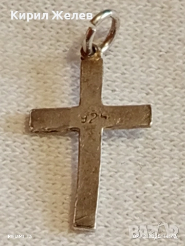 Сребърна висулка кръст нежен елегантен дизайн 52461, снимка 6 - Колиета, медальони, синджири - 52707970