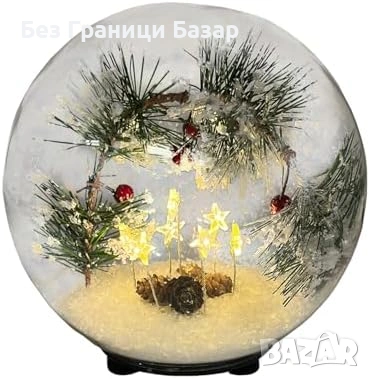 Нова Коледна LED лампа със звездна гирлянда в стъкло USB Декорация дом офис Украса