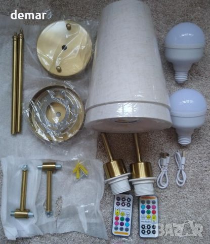 Стенни лампи, комплект от 2 бр, безжични, презареждаеми, дистанционно, снимка 9 - Лед осветление - 46261136