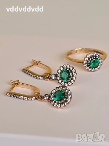 Златен пръстен и златни обеци 14 карата 585, снимка 14 - Колиета, медальони, синджири - 51810036