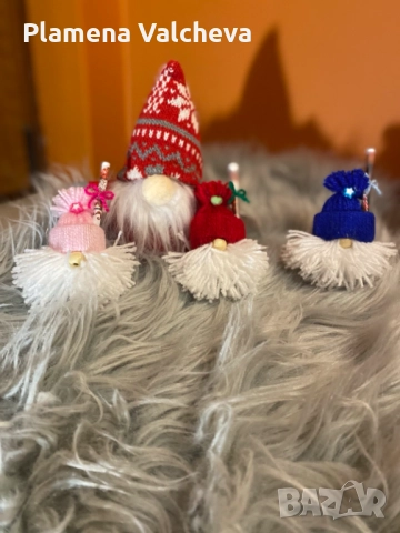 Весели и щури Коледни гномчета с Коледни късмети, снимка 4 - Декорация за дома - 52296360