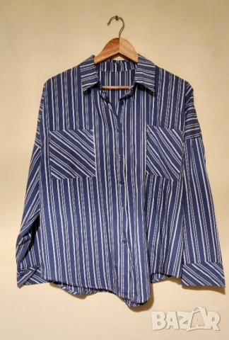 Дамска риза на райе (oversize стил) LBD