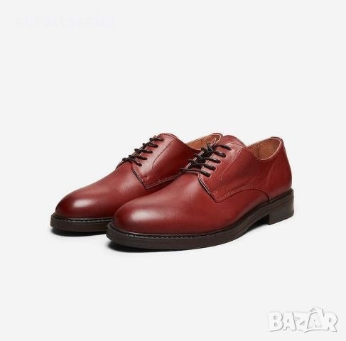 (-60%) Мъжки кожени обувки Selected, Естествена кожа, размер 42, 16070197, снимка 1 - Спортно елегантни обувки - 46319712