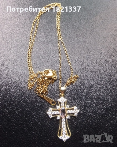 Дамско колие с кръст , снимка 4 - Колиета, медальони, синджири - 51897726
