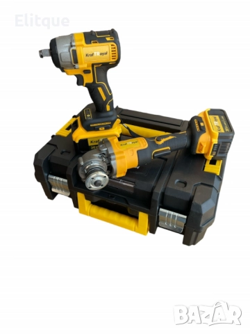 Комплект 2в1 акумулаторен гайковерт + ъглошлайф 36V 8А, снимка 2 - Друга електроника - 52852420