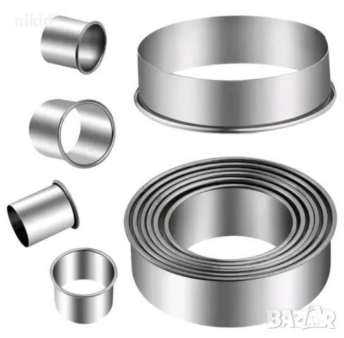 11 размера кръг кръгове кръга ринг цилиндър резец форми форма за тесто фондан сладки бисквитки резци, снимка 6 - Форми - 49995818