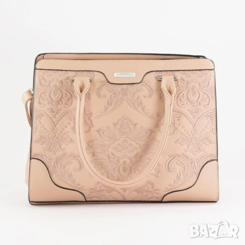 Елегантна дамска чанта с бродирани детайли и много отделения, снимка 11 - Чанти - 50653761