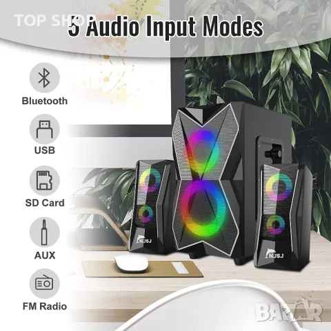 PC игрална система високоговорители със субуфер Bluetooth мултимедийни, снимка 3 - Аудиосистеми - 49970917