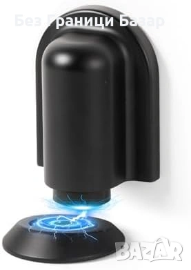 Нов Магнитен стопер за врата черен подов монтаж с лепенка и винтове