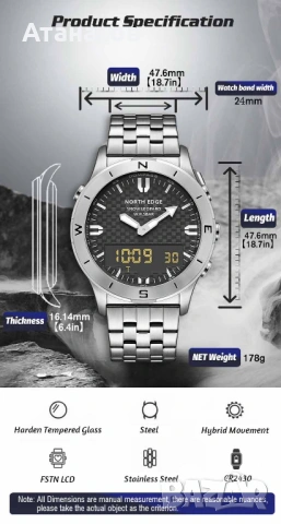 Продавам мъжки ръчен часовник, снимка 4 - Мъжки - 53849087