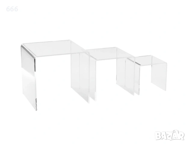 Комплект от три акрилни повдигачи за излагане на всякакви стоки в търговски обекти, снимка 2 - Други стоки за дома - 53631645