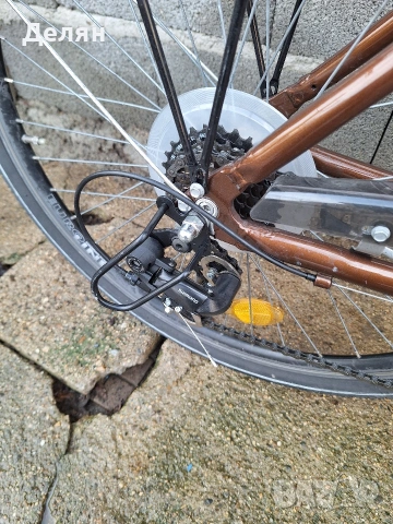 Велосипед SENATOR 26",алуминиева рамка,преден амортисьор,скорост 3×7,монтаж SHIMANO,фар,стоп, снимка 8 - Велосипеди - 53600246