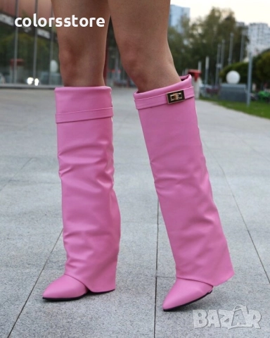Ботуши на платформа - розова кожа - K-40 , снимка 4 - Дамски ботуши - 51522343