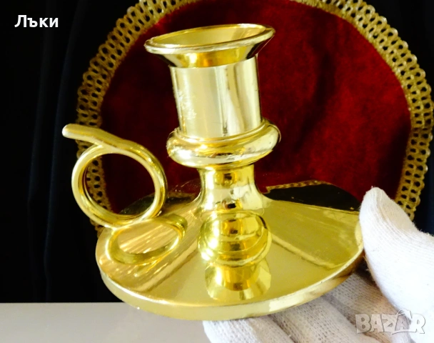 Свещник с дръжка,преносим свещник 7 см. 