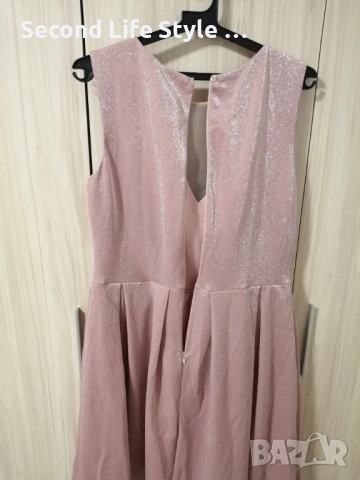 Дамска блестяща рокля в розов цвят Fervente р-р L, снимка 8 - Рокли - 53978172