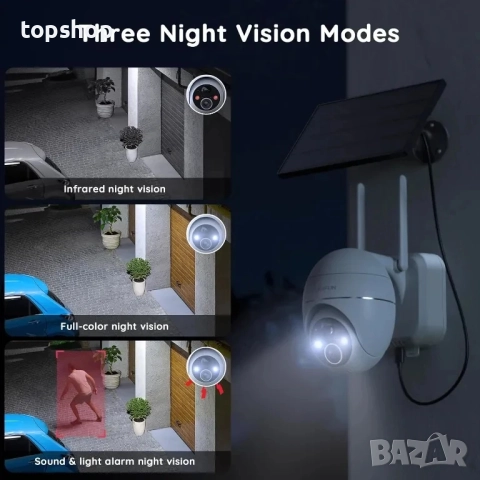 НОВА BOIFUN Соларна безжична охранителна камера за външна употреба - 2K WiFi с батерии..., снимка 5 - Аналогови камери - 51589053