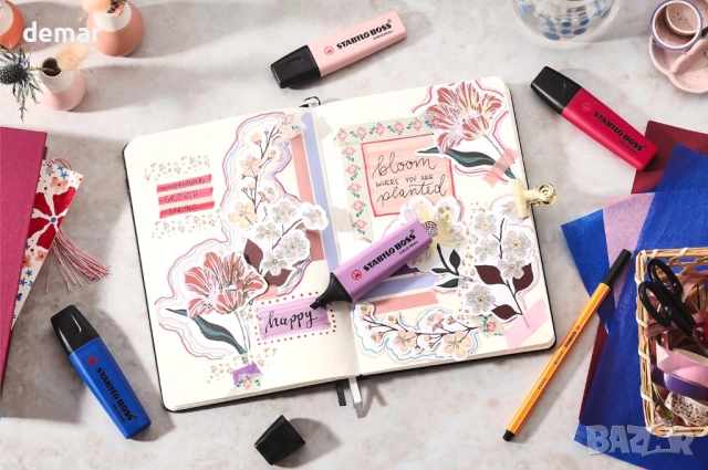 STABILO BOSS ORIGINAL NatureCOLORS Wildflowers Edition - Маркер - Пакет от 10 броя - Сиво-виолетов, снимка 3 - Ученически пособия, канцеларски материали - 52455448