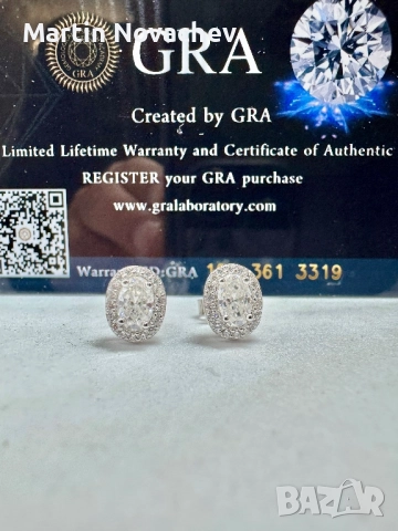 Сребърни обеци с мойсанит (Диамант) 0.5 карата, снимка 8 - Обеци - 52933479