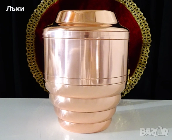 Медна ваза,медна делва,съд от чиста червена мед. , снимка 3 - Антикварни и старинни предмети - 53575082