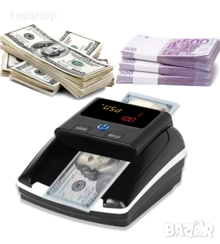 BISOFICE AL-130А Детектор за фалшиви банкноти и брояч в евро и щатски долари UV/MG/IR акумулаторен