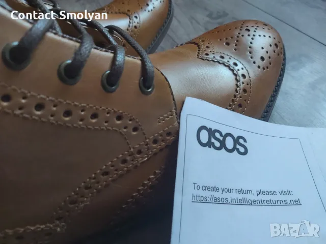 Чисто нови кожени боти ASOS Brogue, снимка 1 - Мъжки боти - 48103098