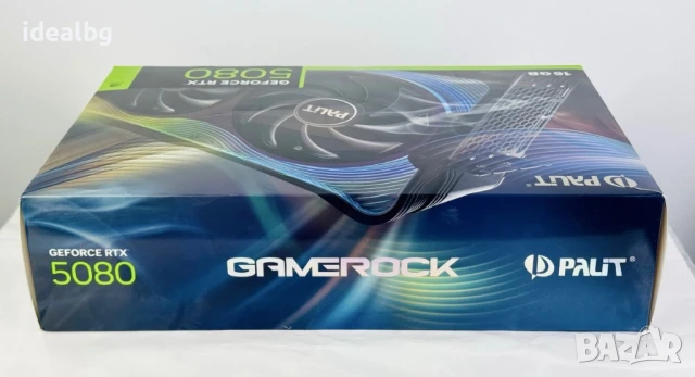 НОВА! Видеокарта Palit GeForce RTX 5080 Gamerock 16GB 33м. Гаранция!, снимка 3 - Видеокарти - 50975215